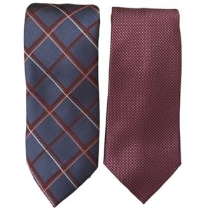 Michael KorsTie Set of 2 Geometric Blue Burgundy